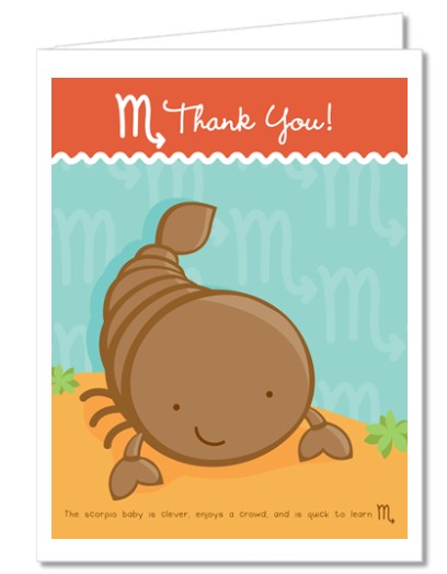 Scorpion | Scorpio Horoscope - Baby Shower Thank You Cards